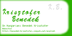 krisztofer benedek business card